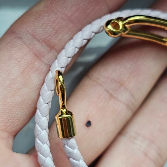 Hermes Braided Leather Bracelet T1 Ruri Double Tour Swift calfskin Mauve Pale - Picture 5 of 6